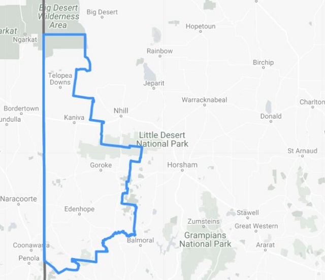 Map boundaries West Wimmera Shire