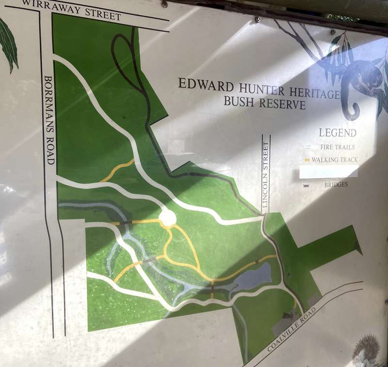 Edward Hunter Heritage Bush Reserve Map