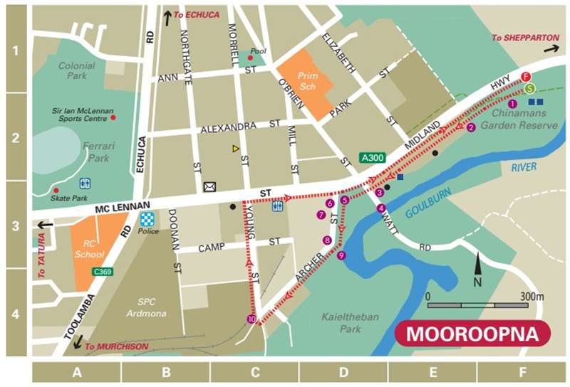 Mooroopna History Walk Map