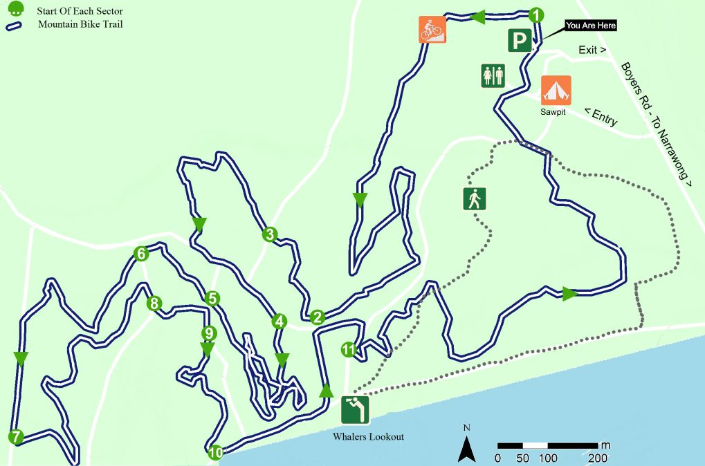 Mt Clay Mountain Bike Trail Map