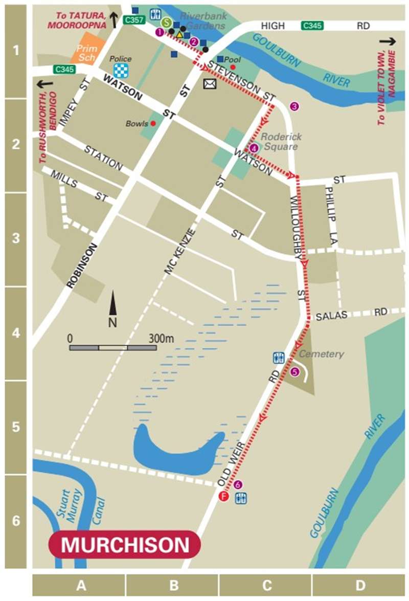 Murchison History & Winery Walking Tour Map