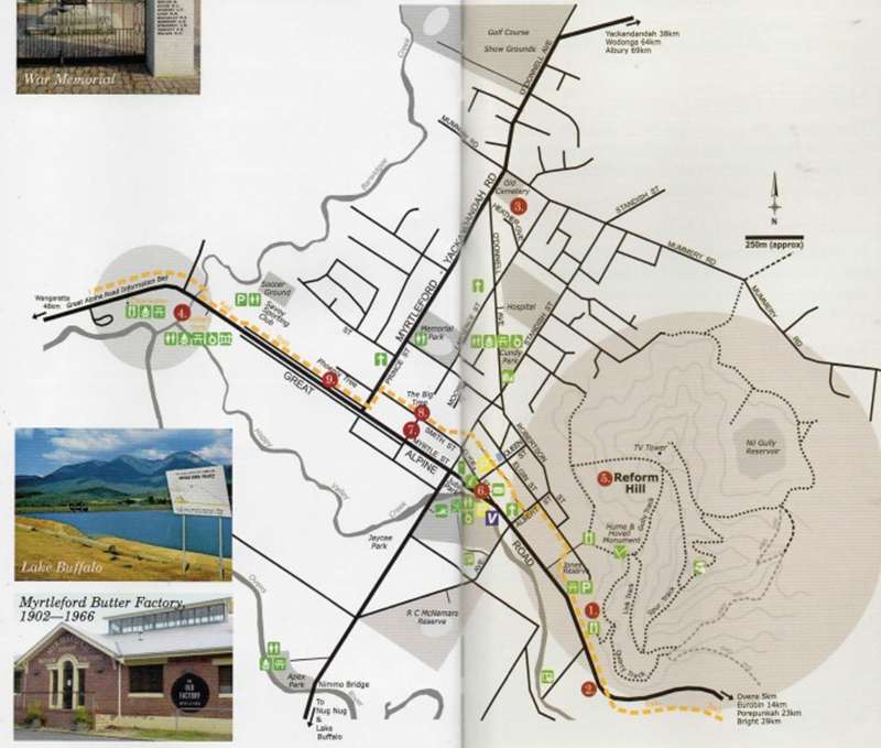 Myrtleford - Places of Historical Interest Map