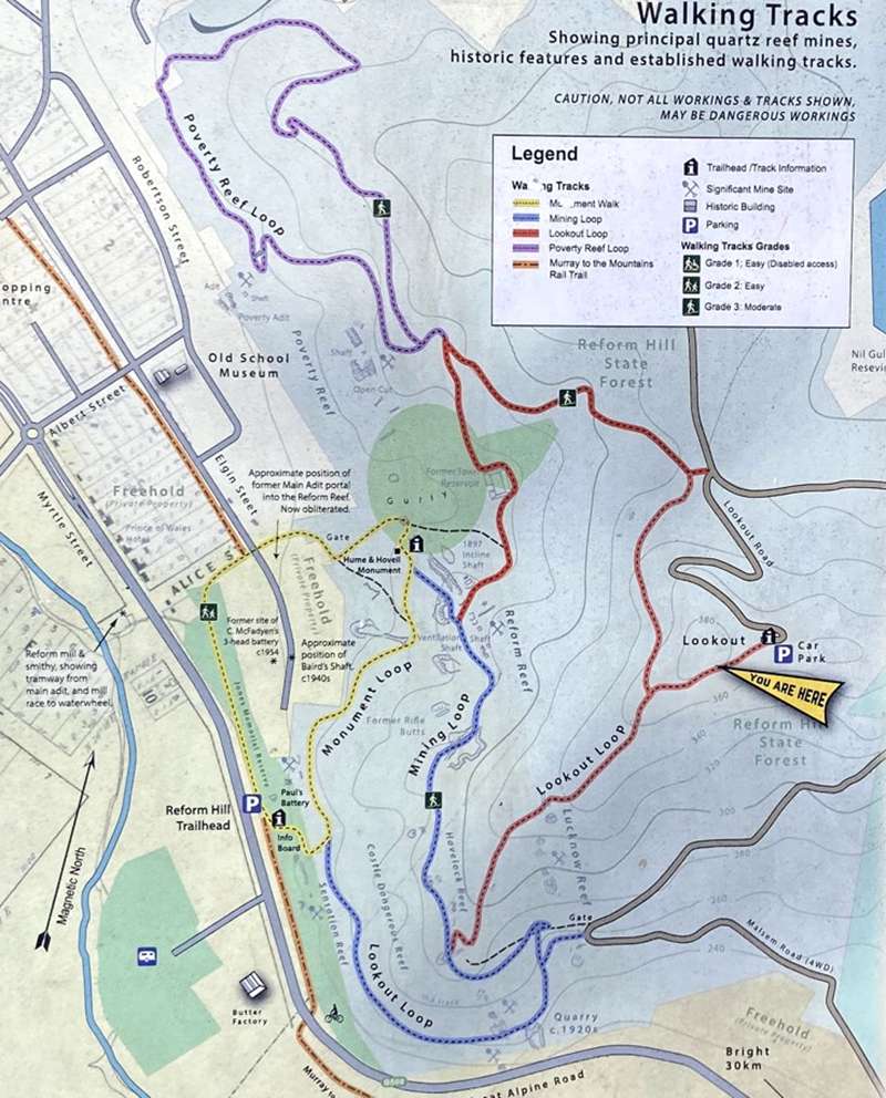 Myrtleford - Reform Hill Walk Map of Walks