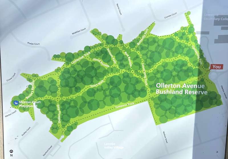 Ollerton Avenue Bush Reserve Map
