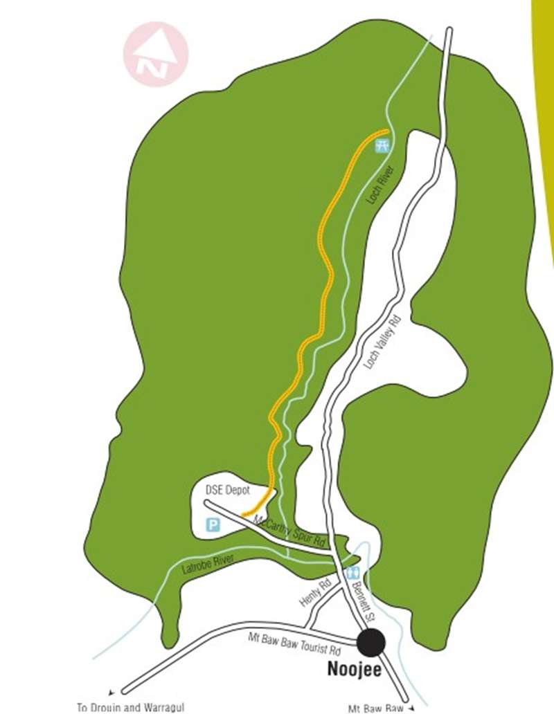 Noojee - Loch Valley Tramway Walk Map