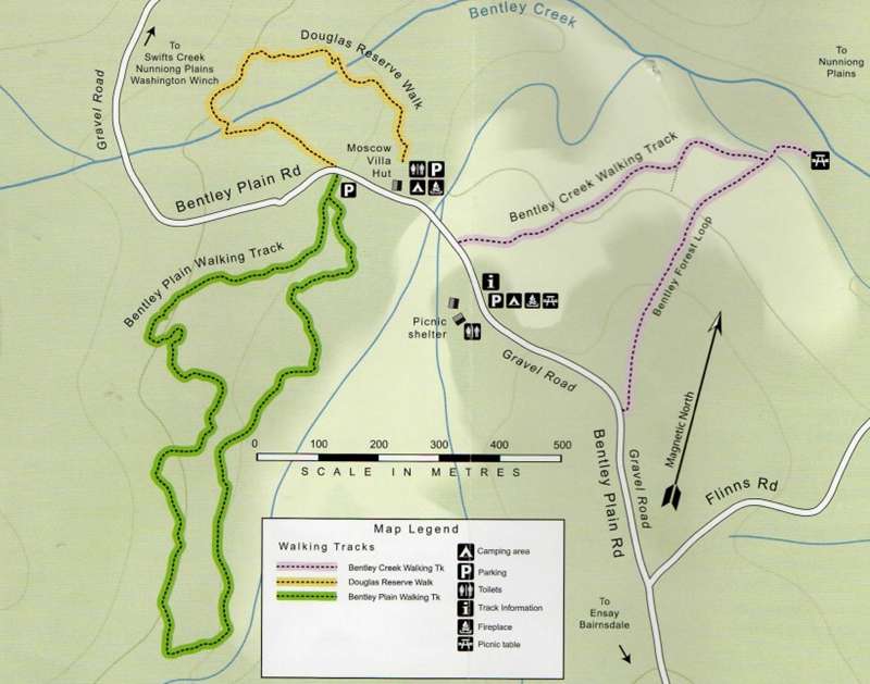 Nunniong - Bentley Plain Natural Features and Scenic Reserve Map