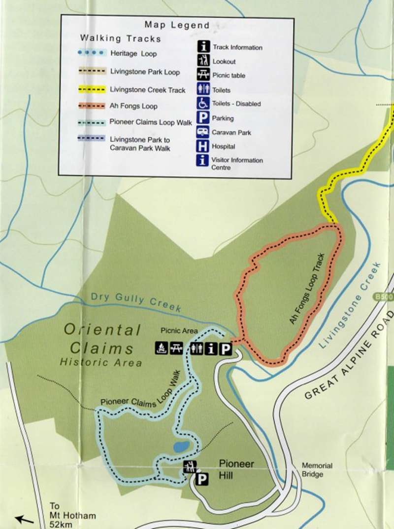 Omeo - Oriental Claims Historic Area Map