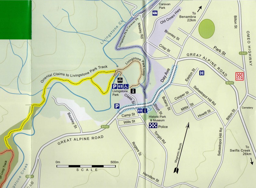 Omeo - Oriental Claims Historic Area Map