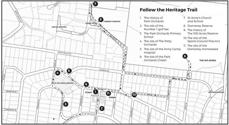 Park Orchards Heritage Trail Map