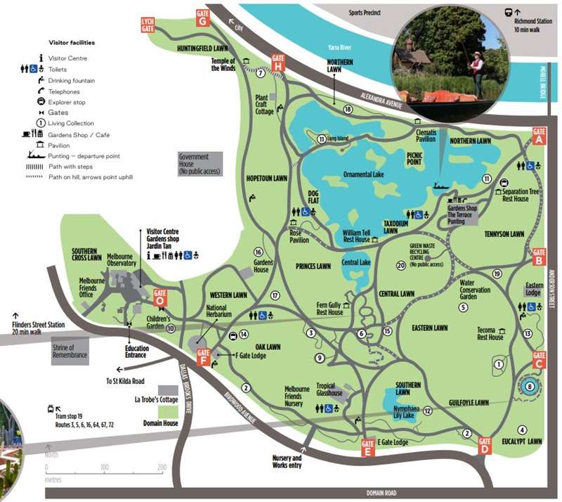 Royal Botanic Gardens Melbourne Map