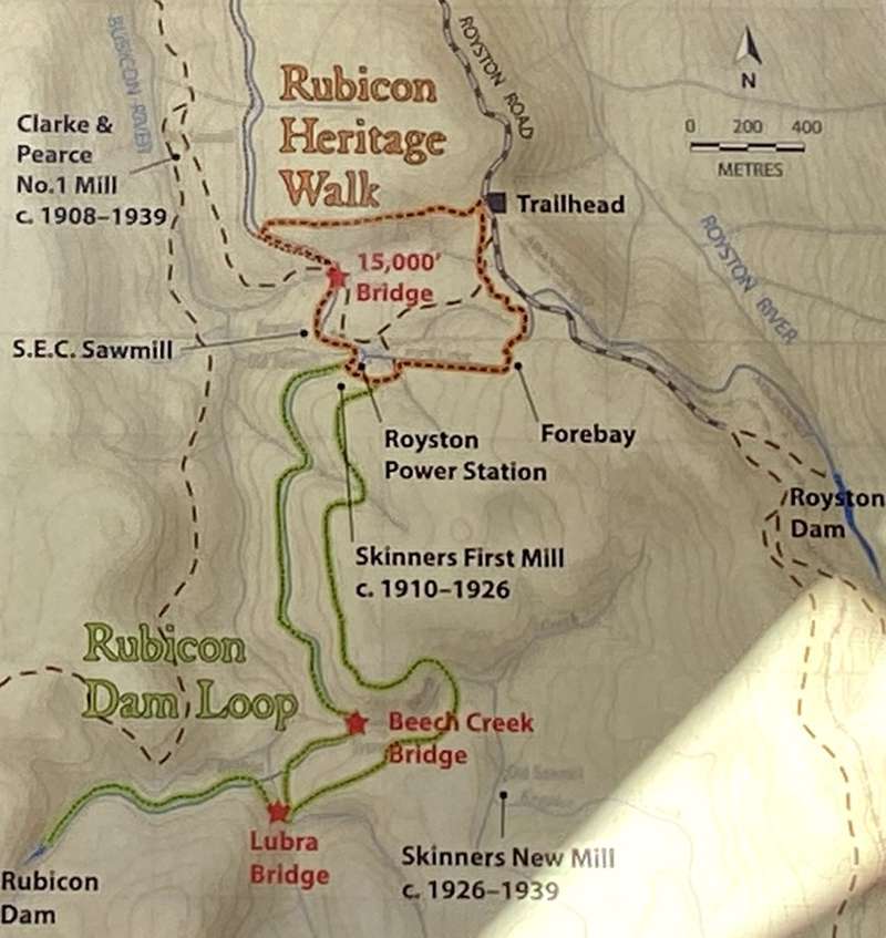 Rubicon Heritage Walk and Dam Loop Map