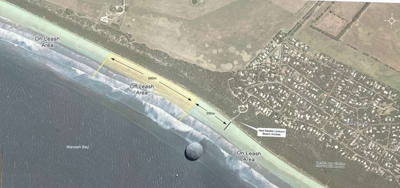 <br />
<H3>Map of Sandy Point Dog Off Leash Beach Area