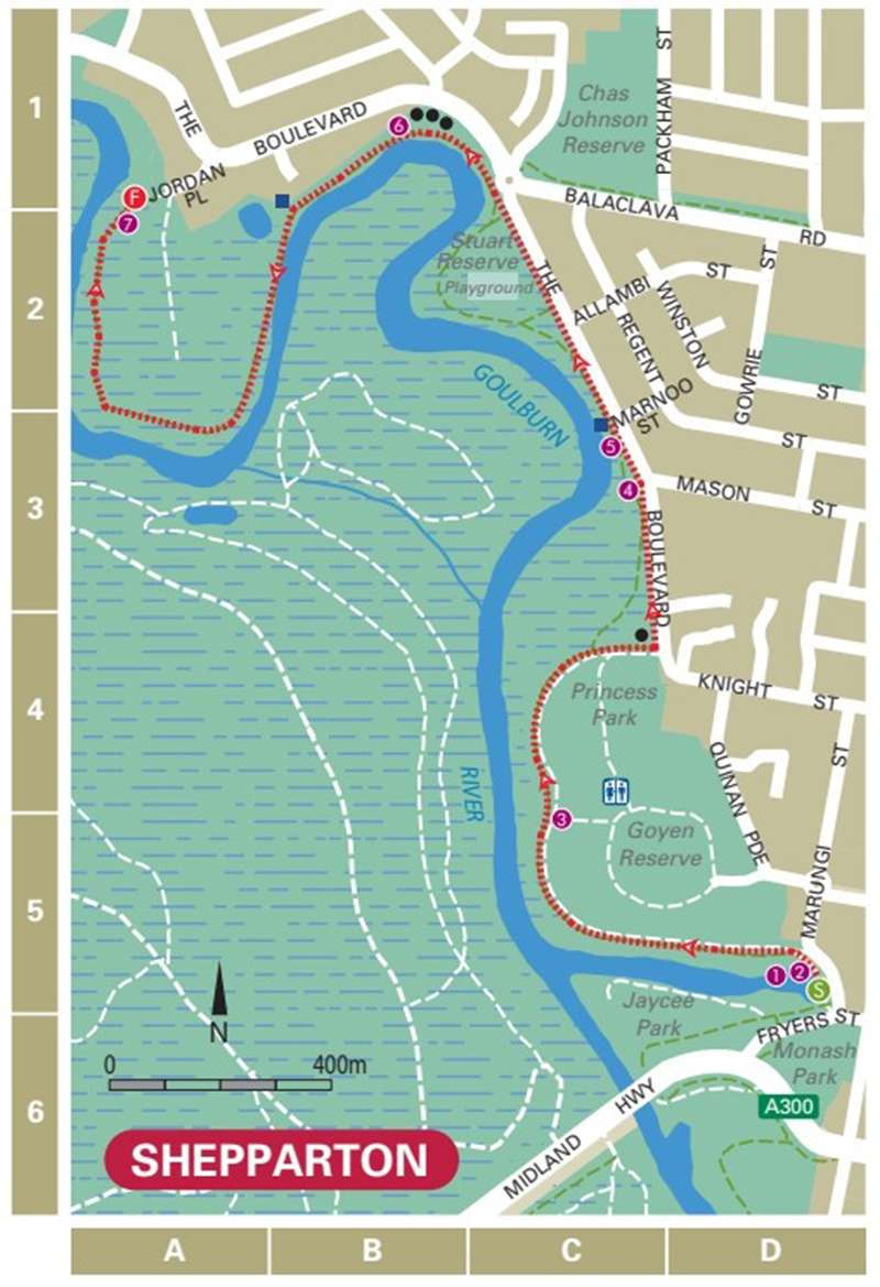 Shepparton Goulburn River Walk Walk Map