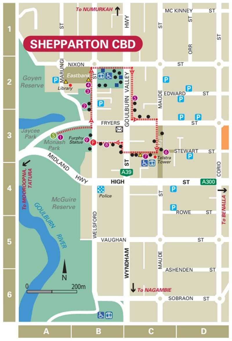 Shepparton Public Art Walk Map