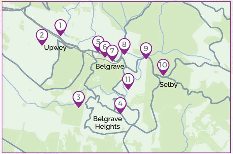 Southern Dandenongs Heritage Tour Map