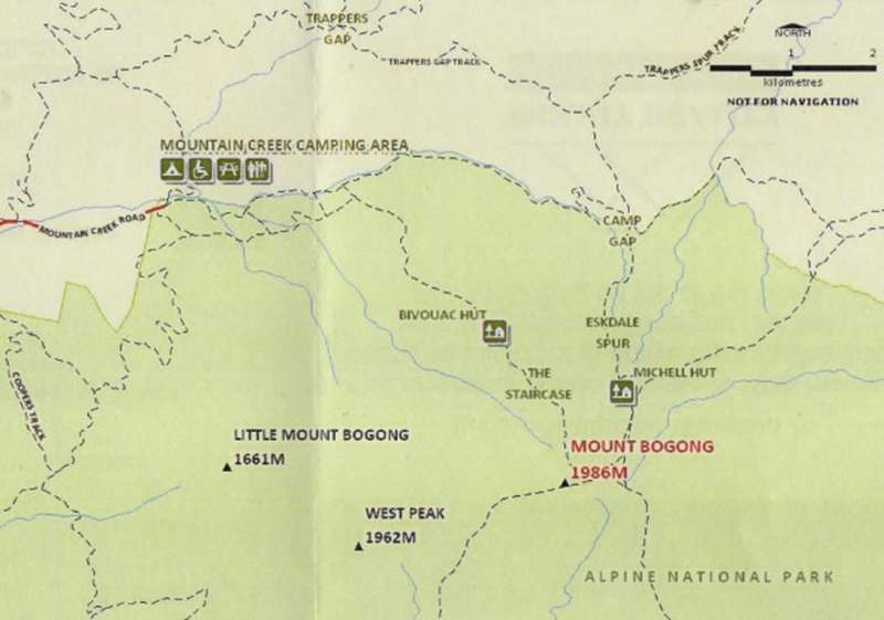 Climbing Mount Bogong Map