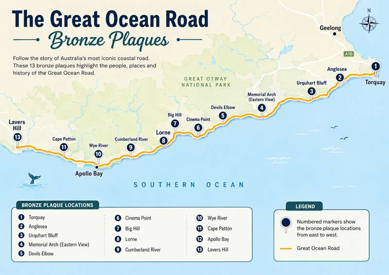 The Great Ocean Road Bronze Plaques