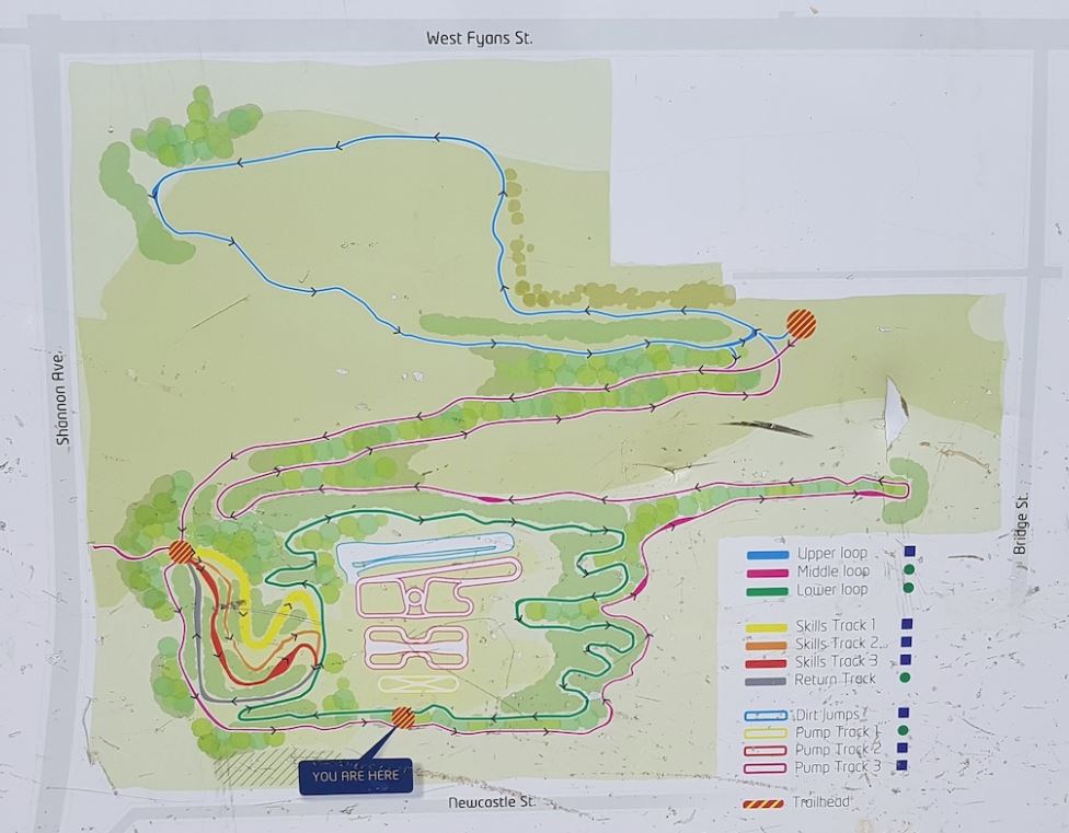 The Hill Mountain Bike Park (Newtown) Map