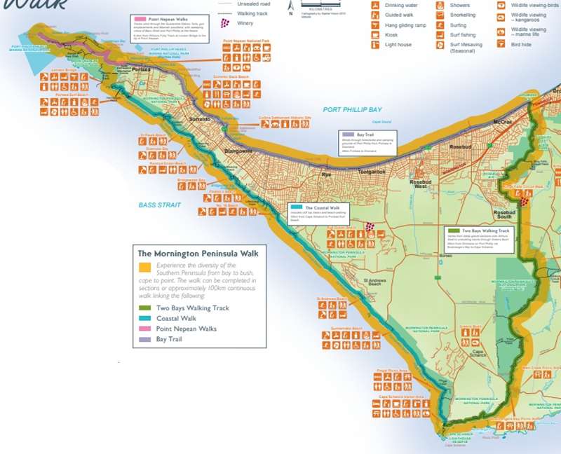 The Mornington Peninsula Walk Map