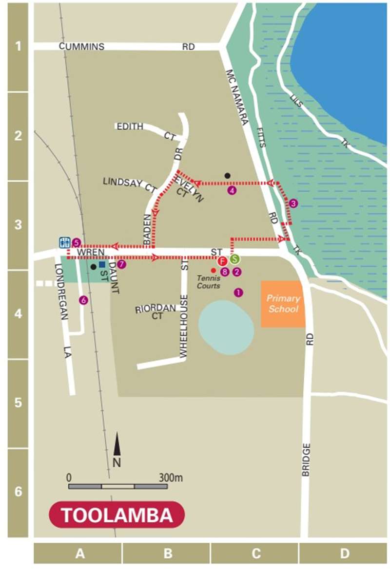Toolamba Little Town, Big Heart Walk Map