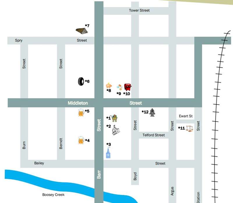 Tungamah Heritage Walk Map