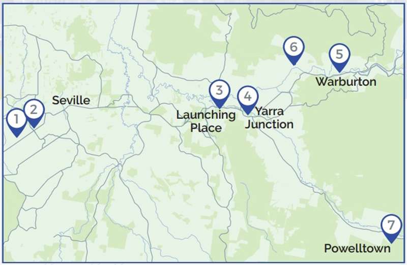 Upper Yarra Valley Heritage Tour Map