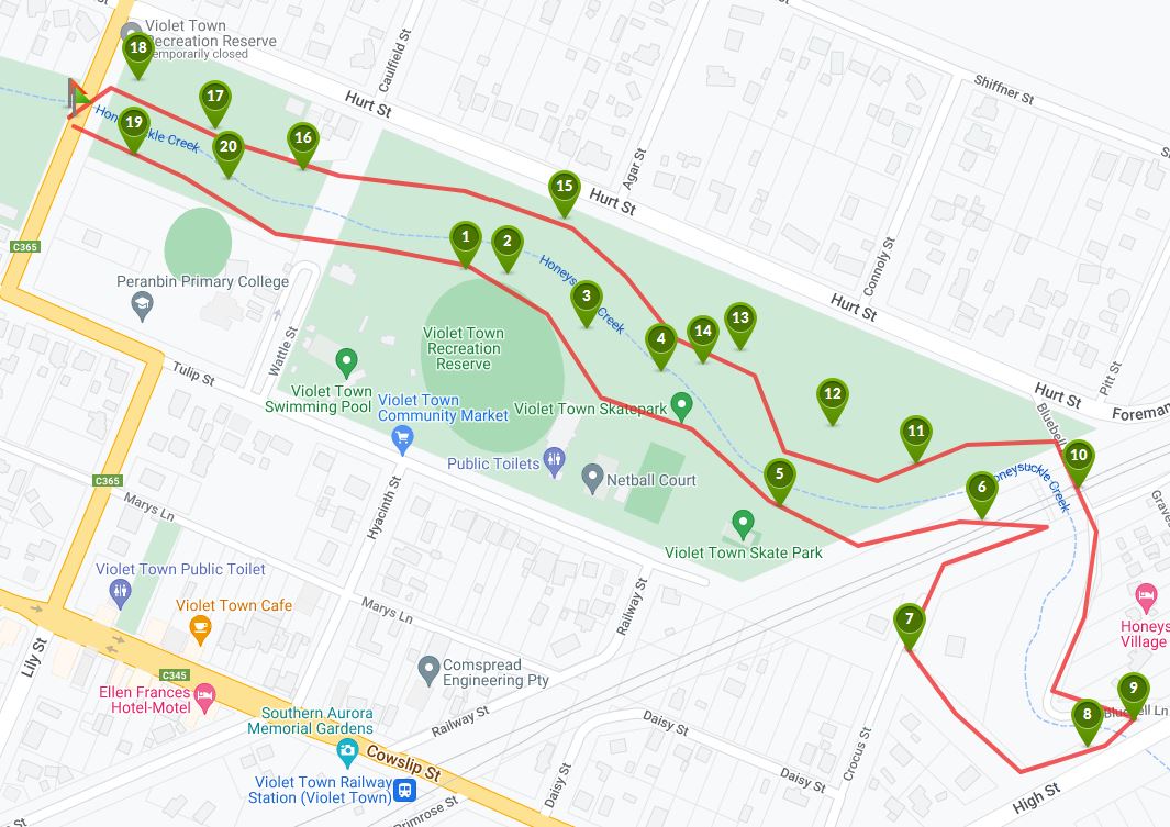 Violet Town - Honeysuckle Creek Walking Track