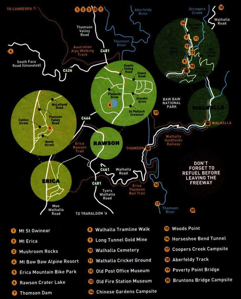 Walhalla & Mountain Rivers Map