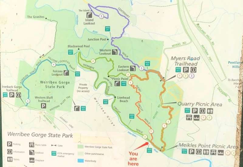Werribee Gorge Map