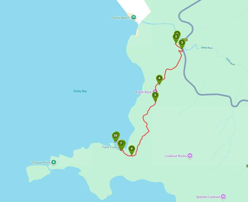 Wilsons Promontory - Fairy Cove Walk from Darby River Map