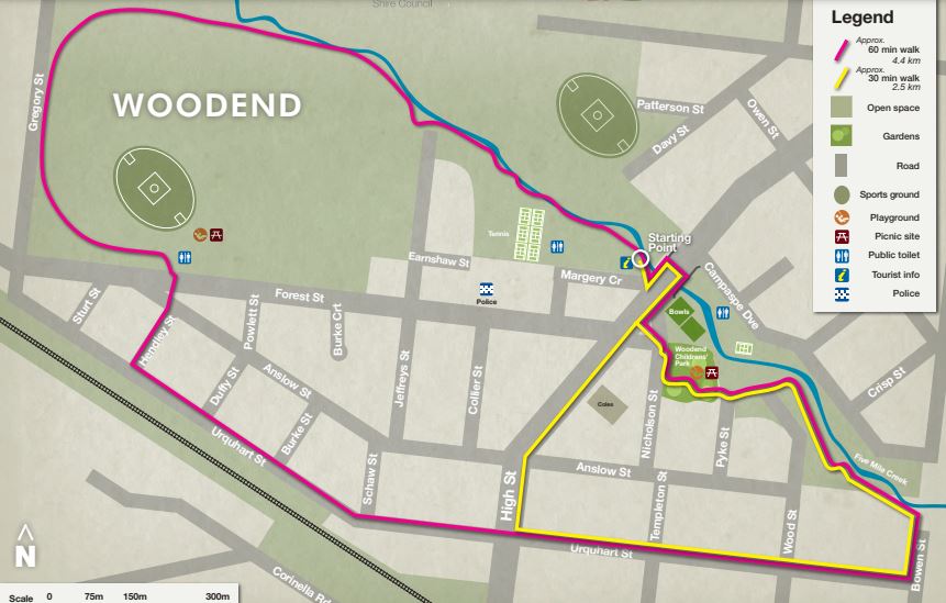 Woodend Town Walks Map