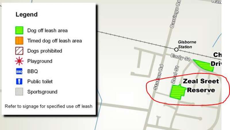 Zeal Street Reserve Dog Off Leash Area (New Gisborne)